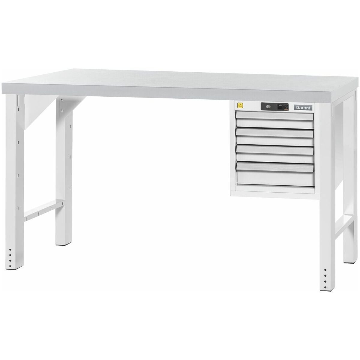 ESD Vario arbetsbänk med hurts höjd 850 mm, ESD-skiva 12×20G