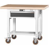 Vario arbetsbänk åkbar, höjd 850 mm, Multiplex-bokskiva 1000/1