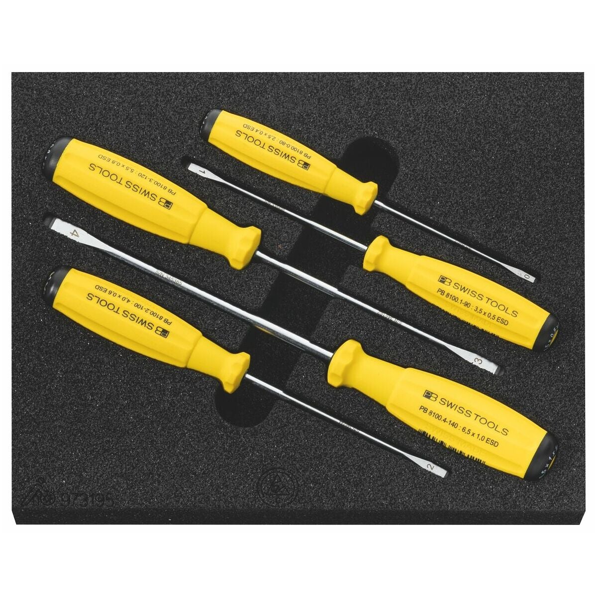 ESD-skruvmejslar med spårskruvar