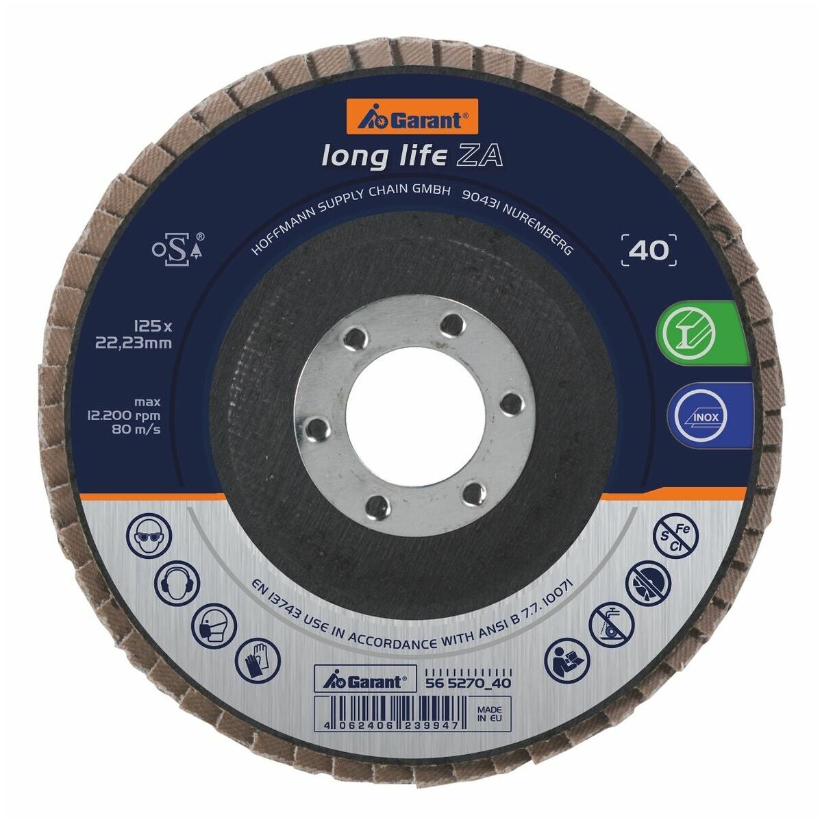 Lamellslipskiva long life ZA platt ⌀ 125 mm