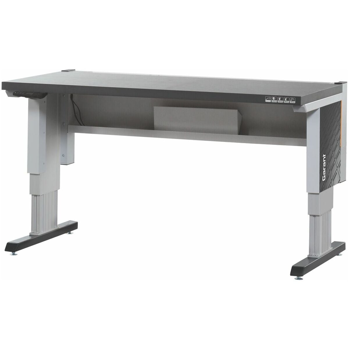 Workstation eLevel med mörkgrå Eluplan-skiva