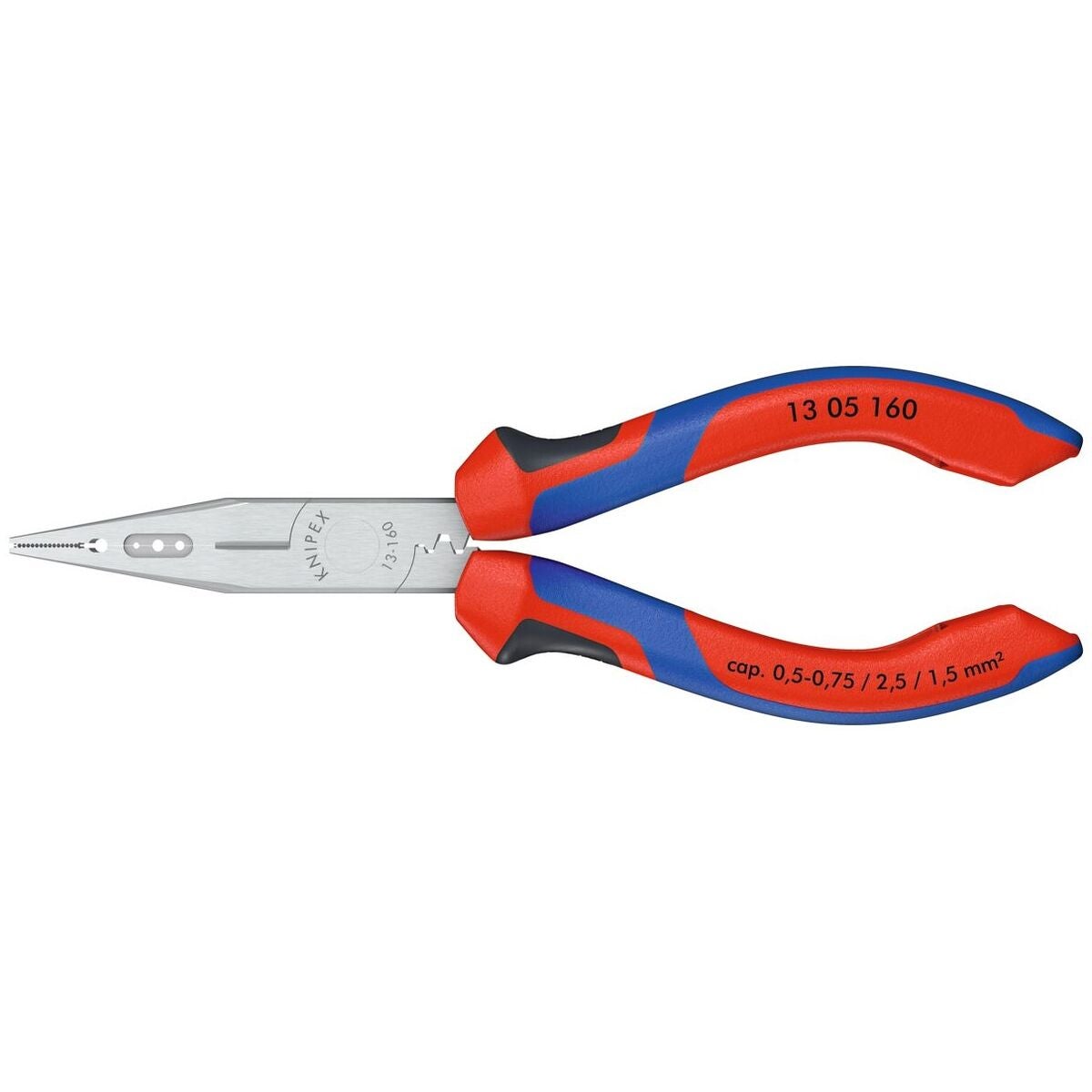 Ledningstång för elektriker, förkromad med grepphylsor