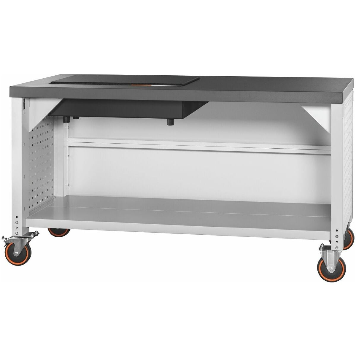 Vario arbetsbänk med mörkgrå eluplanplatta mobil med granitplatta