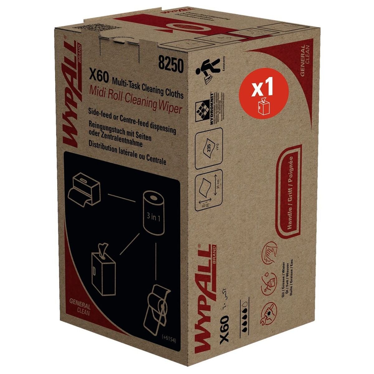 X60 General Clean™ Multi-Task rengöringsdukar Stor rulle i box