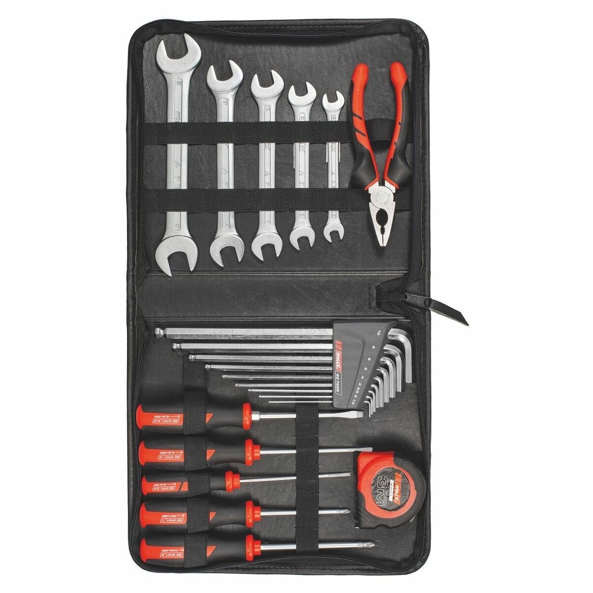 Verktygssortiment, 21 delar i fodral med blixtlås