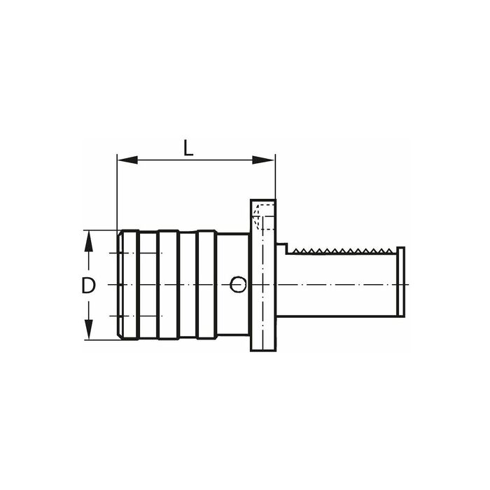 Snabbbyteschuck för gängsnitt synkro M6 − M20 40 mm