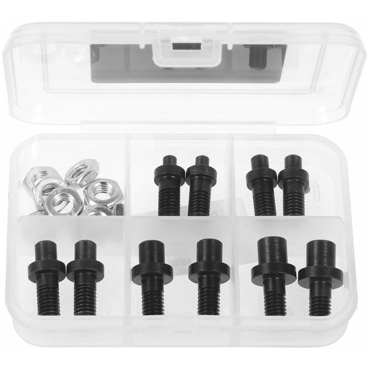 Sorteringsbox 20 delar, med lösa tappar och muttrar.