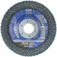 Lamellslipskiva för stål, POLIFAN-CURVE (ZA) 125X14 mm