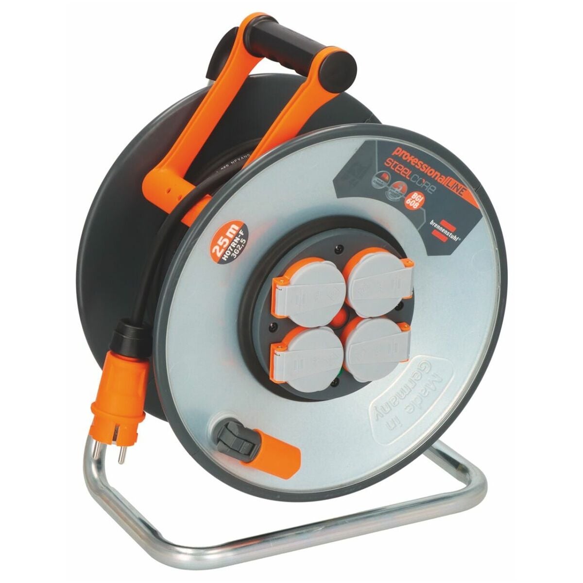 Kabeltrumma med stålkärna