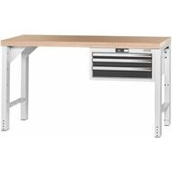 Vario arbetsbänk med hurts 24G, höjd 850 mm, Multiplex-bokskiva 1500/3 mm