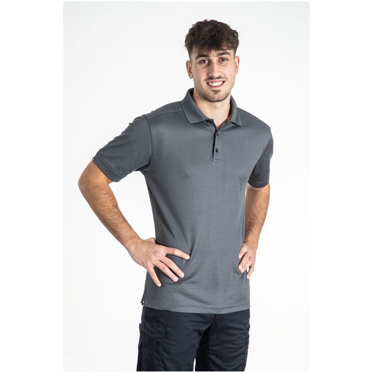 Pikétröja slim Herr grå