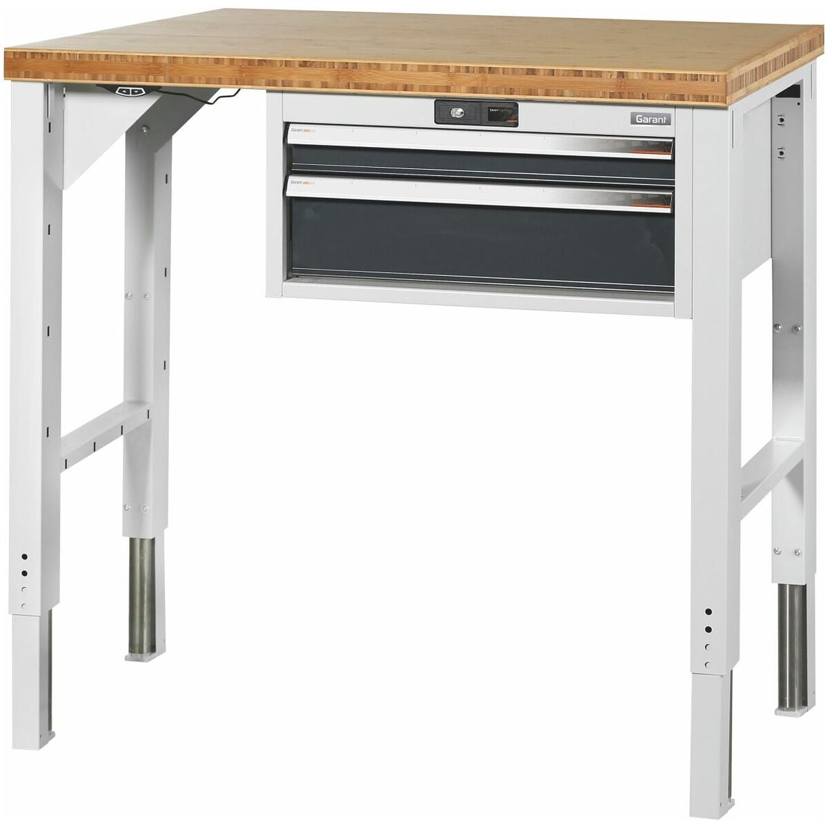 Vario arbetsbänk med hurts 24G, elektriskt höjdreglerbar, Bambuskiva 20×20G