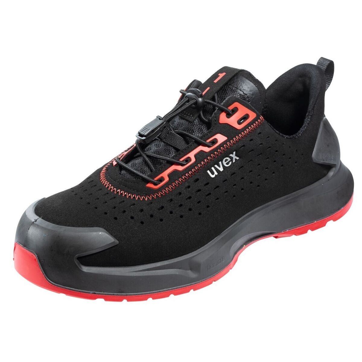 Halvsko svart/röd uvex 1 x-craft, S1PL