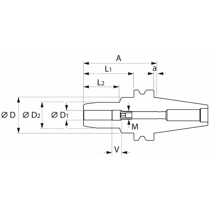 Hydro-Dehn spännchuck BASIC smal, form ADB 12 mm