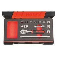 Hylsnyckelsortiment 1/4 tum fyrkant 13 delar