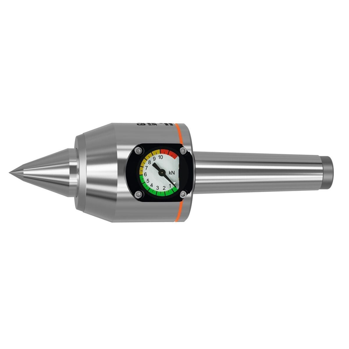 Roterande svarvdubb med tryckindikator och förlängd spets