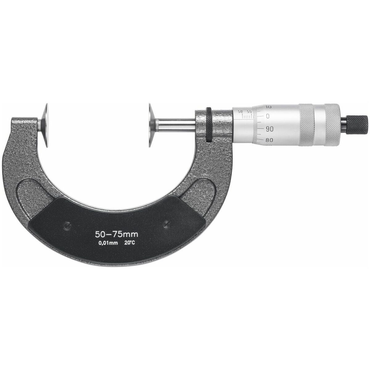 bygelmikrometer med tallriksmätytor ⌀ 25mm 50-75 mm