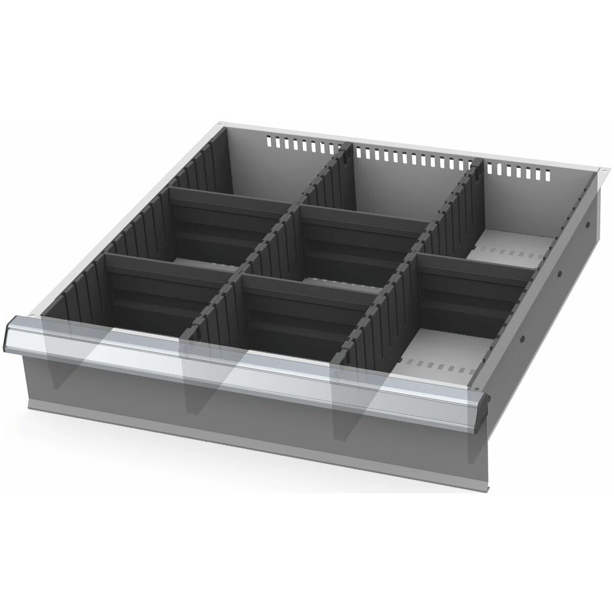 Sortiment av slitsade skiljelister och delningspaneler 125/4