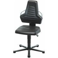 Arbetssnurrstol, konstläder, med glidknappar, låg BLACK