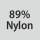 Tygsammansättning: 89 % nylon