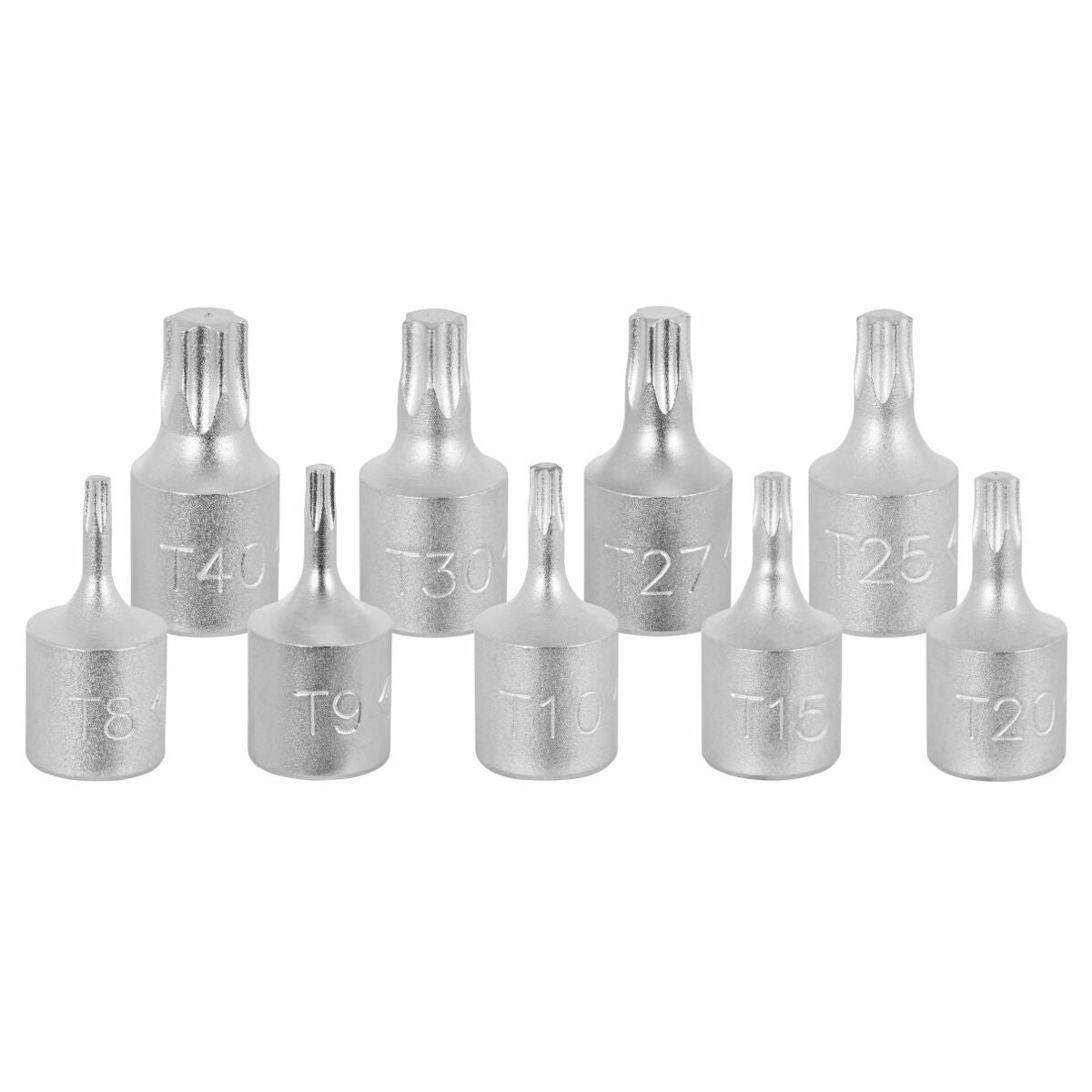 Sats skruvdragarinsatser för Torx®-skruvar 1/4 tum fyrkant 9 delar