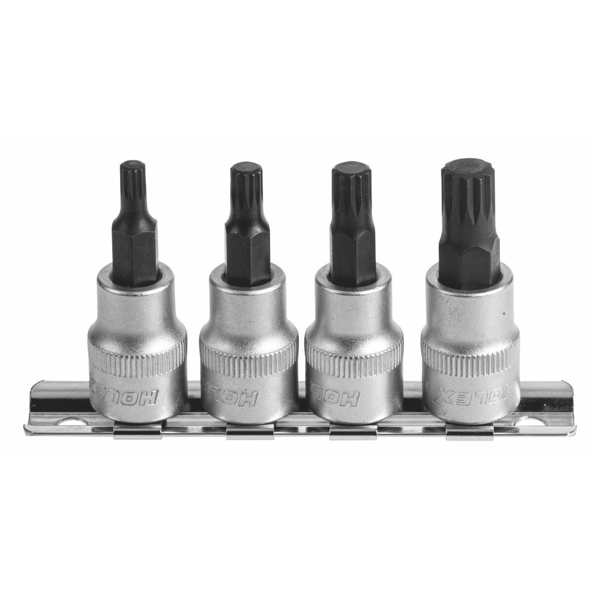 Sats med flertands-skruvdragarinlägg 3/8 tum-fyrkant, 4 delar