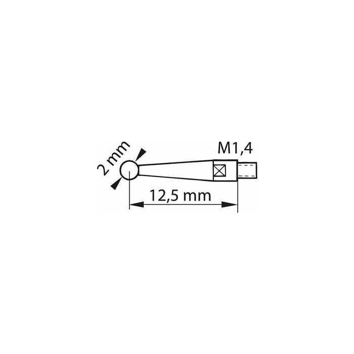 Vippindikator mätspetslängd 12,5 mm 0,4/40 mm