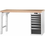 Vario arbetsbänk med hurts 16G, höjd 850 mm, Multiplex-bokskiva 1500/7 mm