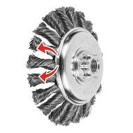 Kupad konisk borste Växelvirning, ståltråd 0,50 mm 115XM14 mm