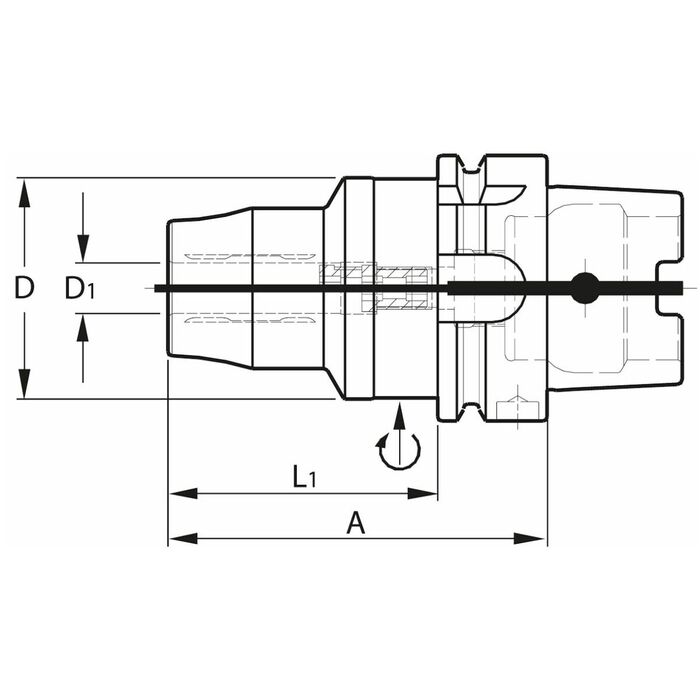 Hydro Dehn-spännchuck HT med kylkanalborrhål 16 mm