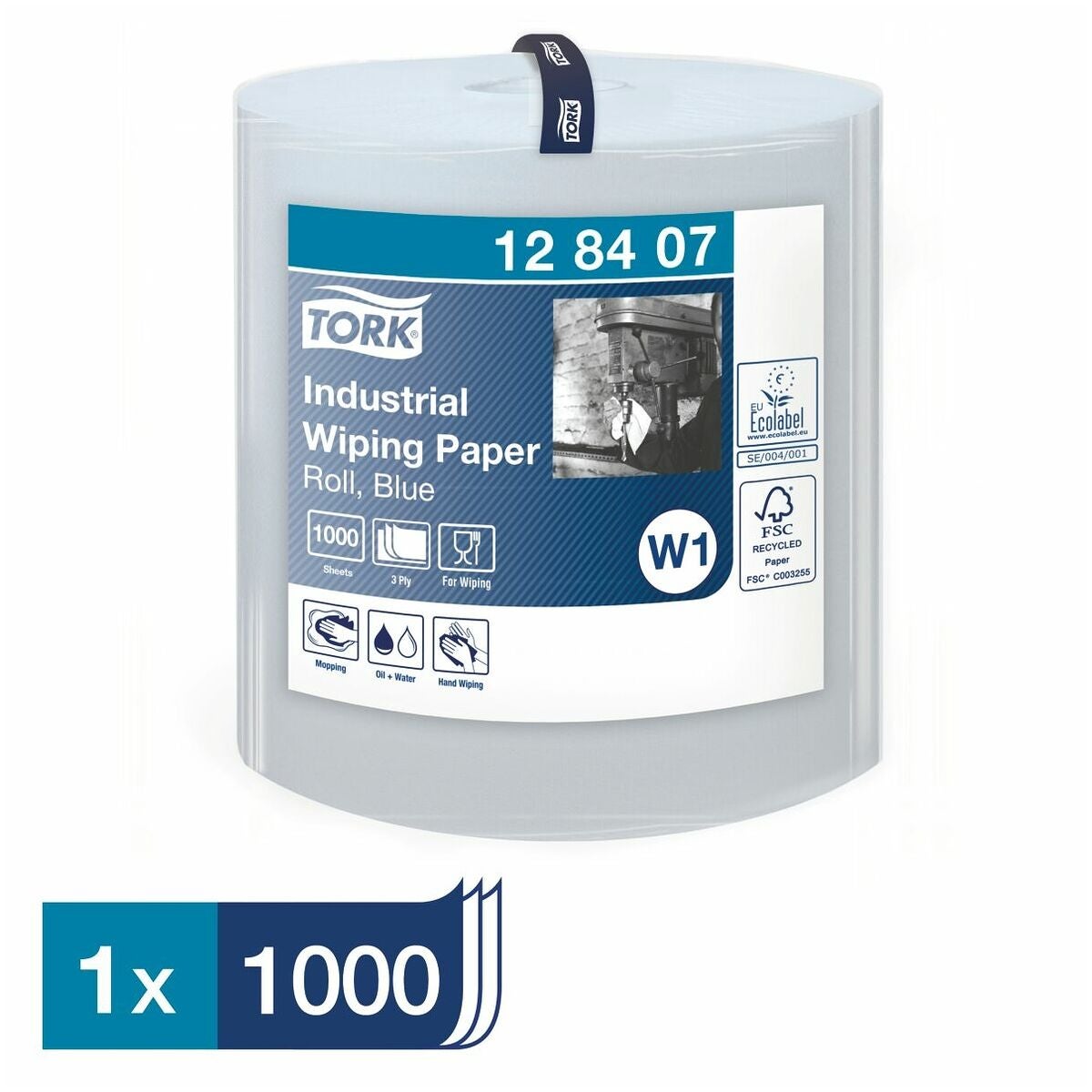 Avtorkningspapper för industrin (blå) W