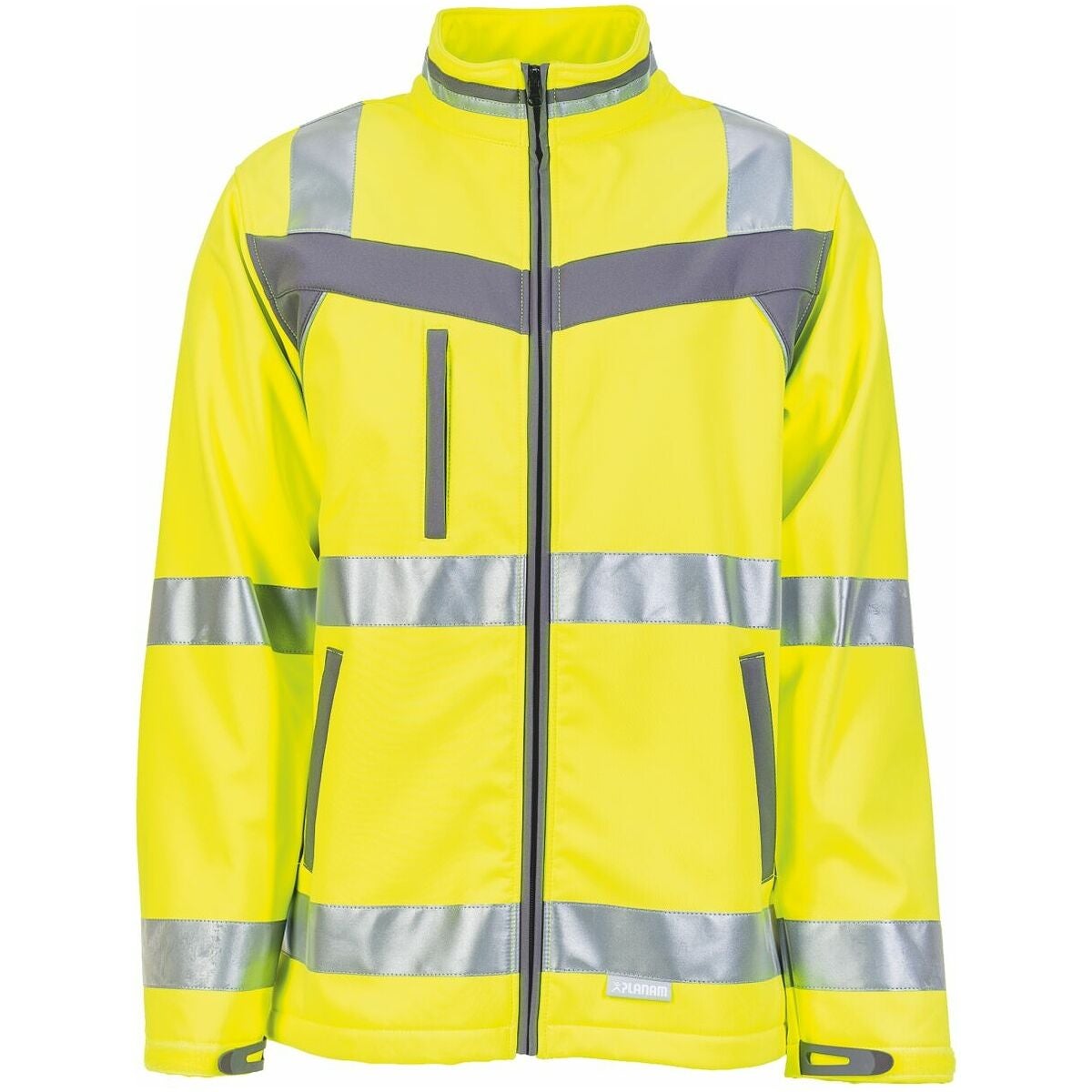 Varselsoftshelljacka Plaline gul/skiffer