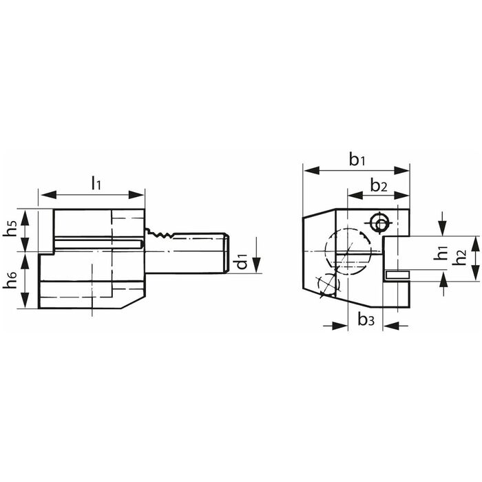 eco-verktygshållare form C1 axiell höger 20 mm