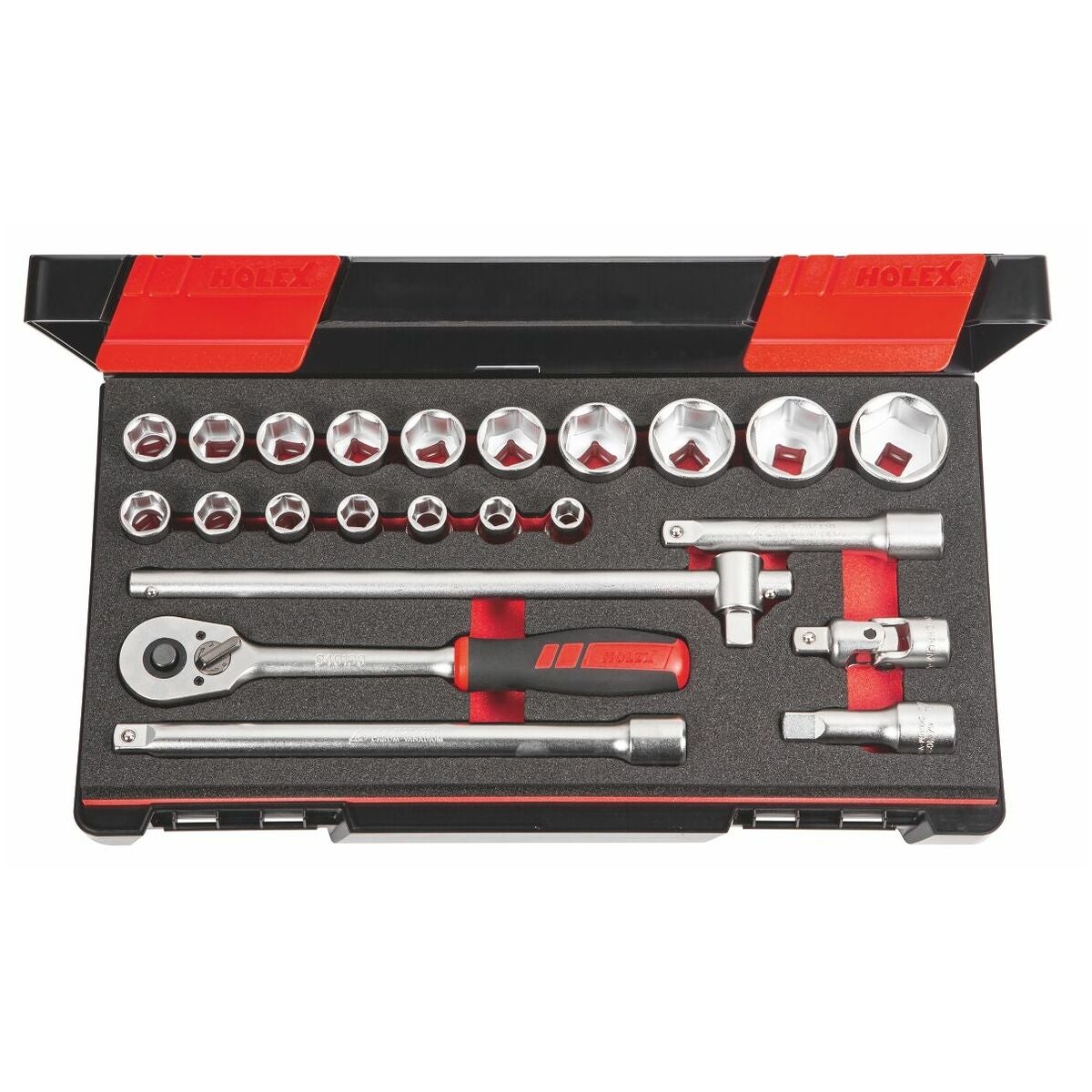 Hylsnyckelsortiment 1/2 tum fyrkant 23 delar 6