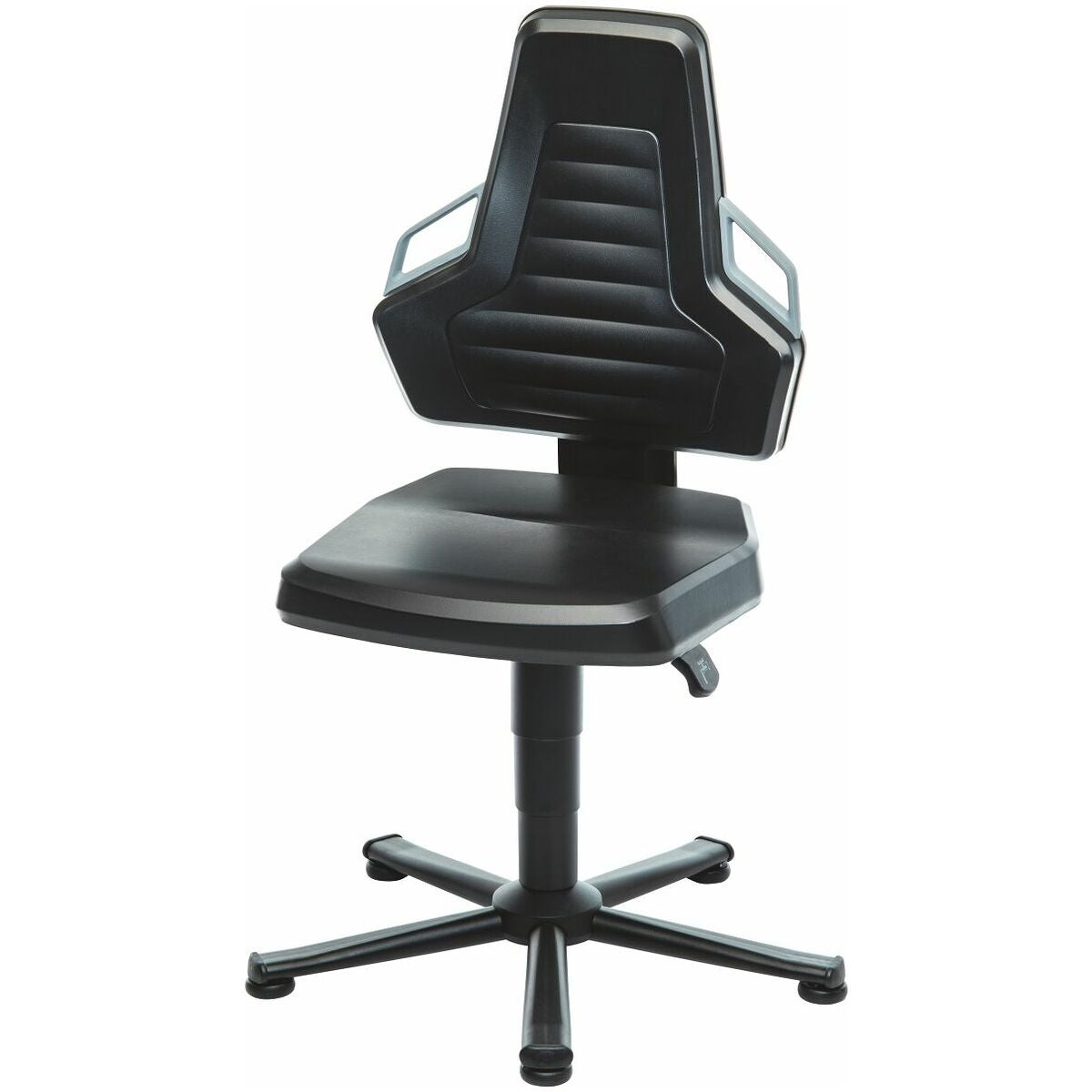 Arbetssnurrstol, polyuretanskumplast, med glidknappar, låg BLACK