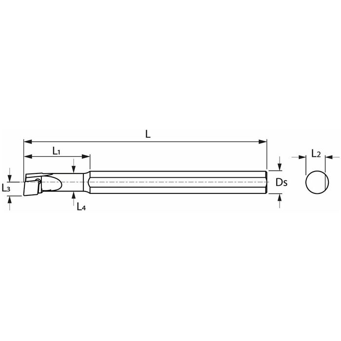 Invändig skärhållare HSS 0410/03 mm