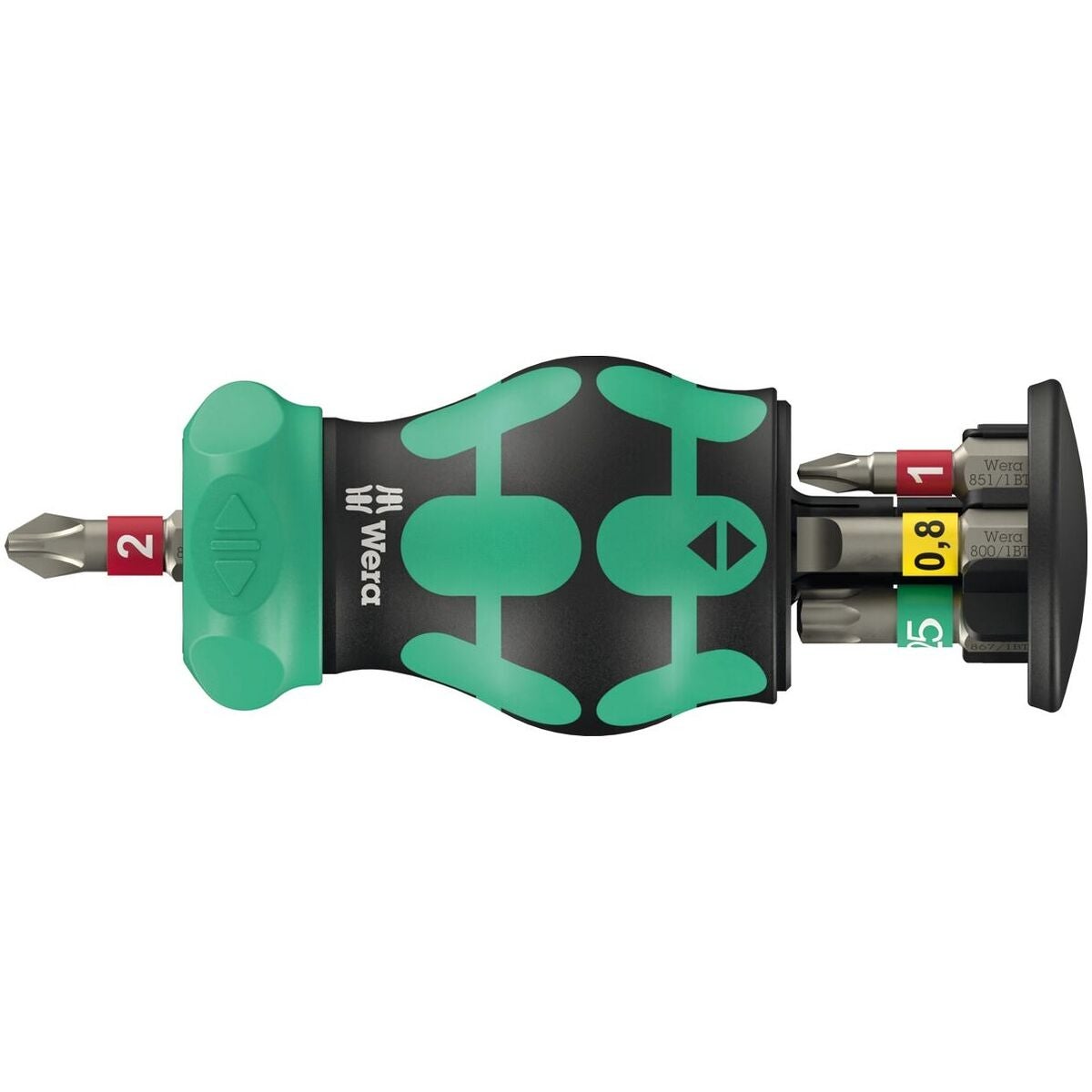 Magasinskruvdragarhållare med 1/4 tum bits med spärrnyckel och magnet