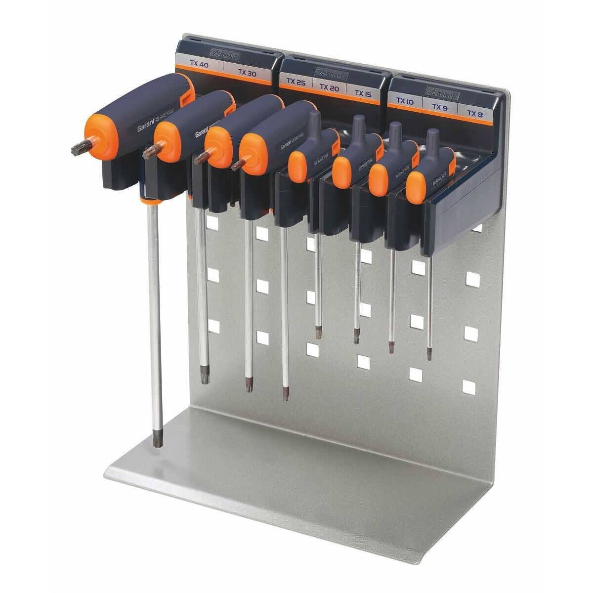 Skruvdragarsats för Torx®, med Haptoprene-T-handtag, i GARANT easyFix plåtstativ 8 delar