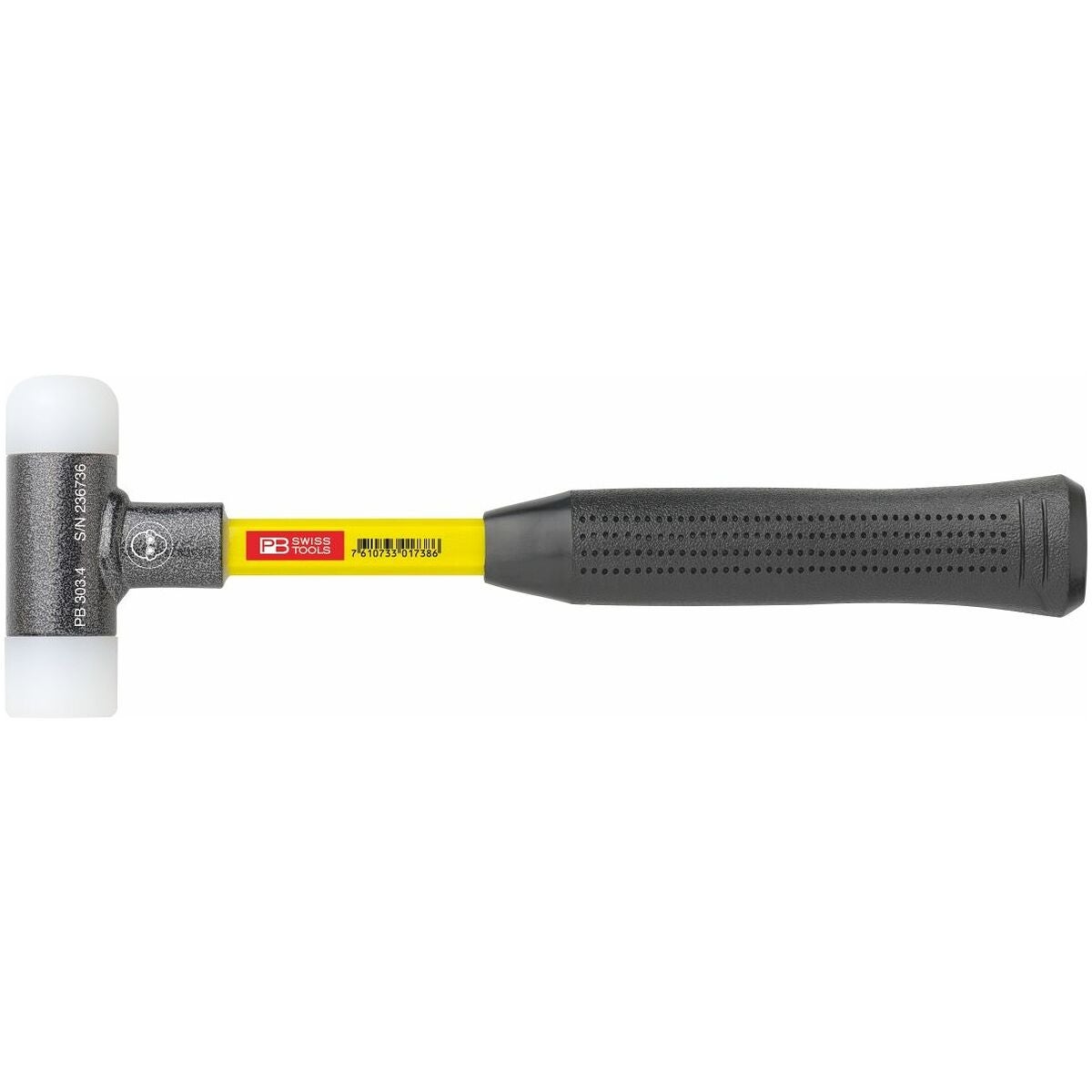 Studsfri hammare med nylonslag Skaft av superglas