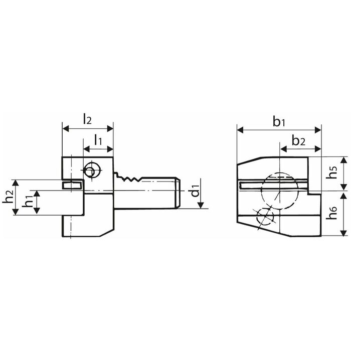 eco-verktygsfäste form B7 radiell höger, lång 30 mm