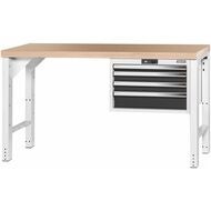 Vario arbetsbänk med hurts 24G, höjd 850 mm, Multiplex-bokskiva 1500/4 mm