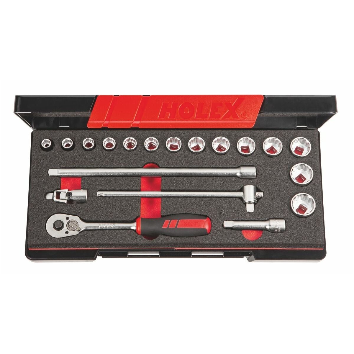 Hylsnyckelsortiment 3/8 tum fyrkant 19 delar 12