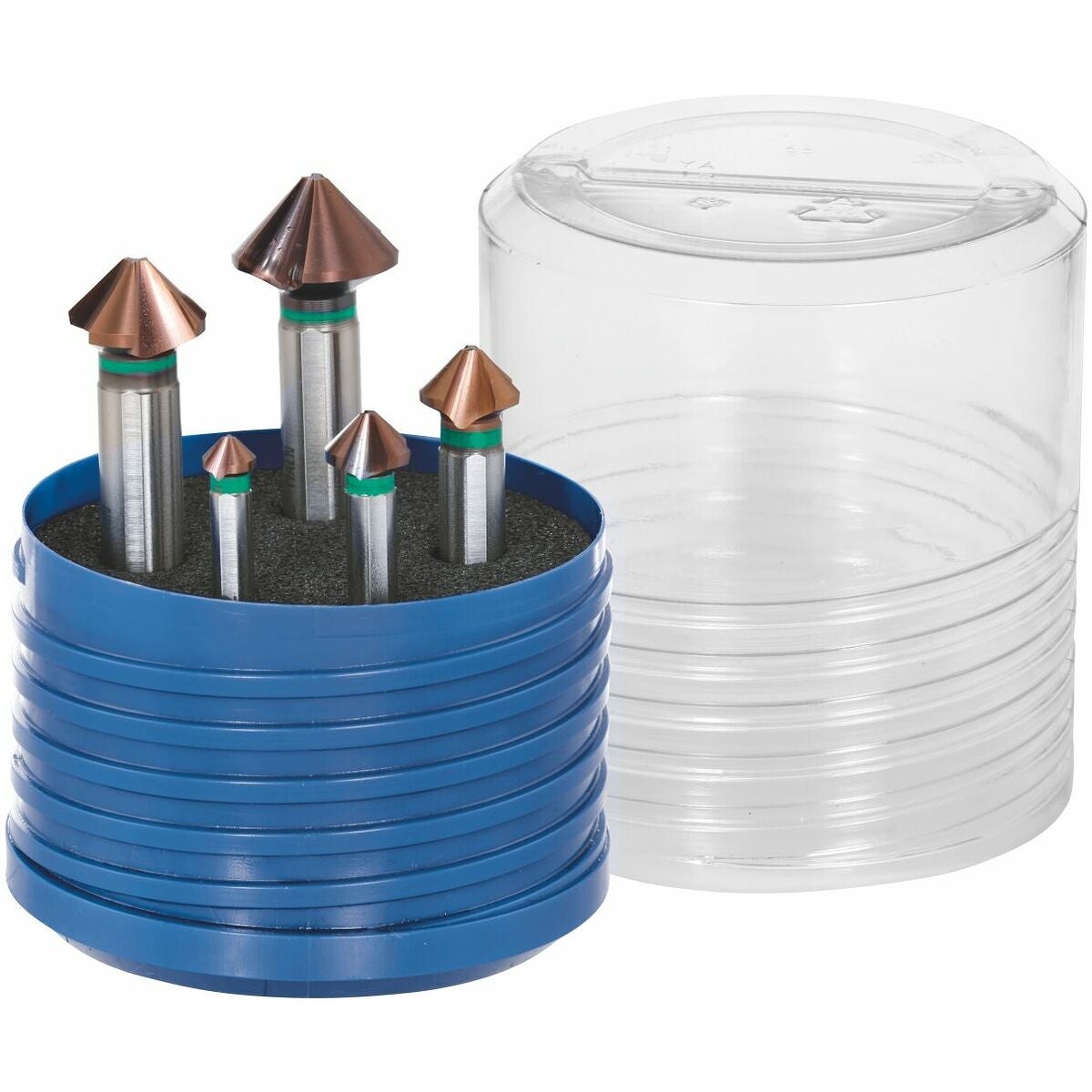 Koniska precisionsförsänkare, sats med 3 spännytor nr 150132 med box 90° TiAlN