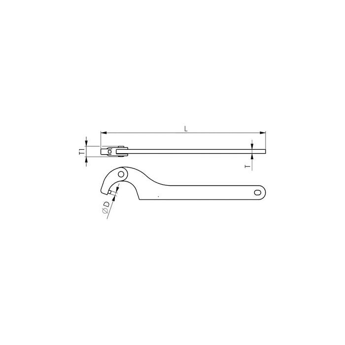 Ledade haknycklar med tapp 35/3 mm