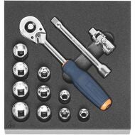 Hylsnyckelsortiment 3/8 tum 13