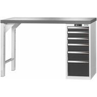 Vario arbetsbänk med hurts 16G, höjd 950 mm, Eluplan-skiva mörk 1500/6 mm
