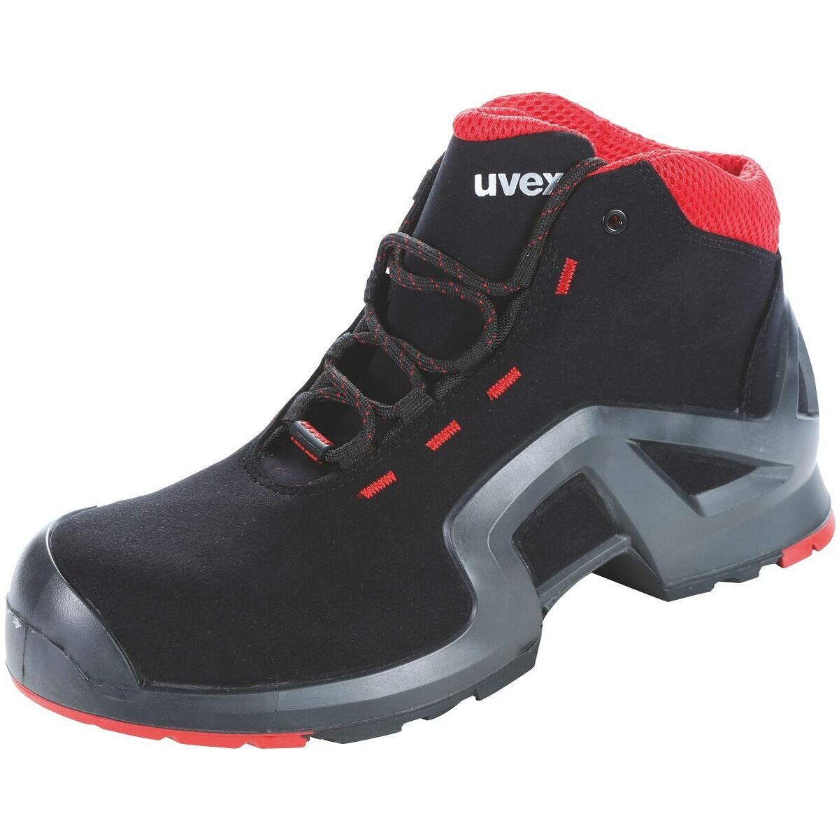 Snörkänga svart/röd uvex 1 x-tended support, S3