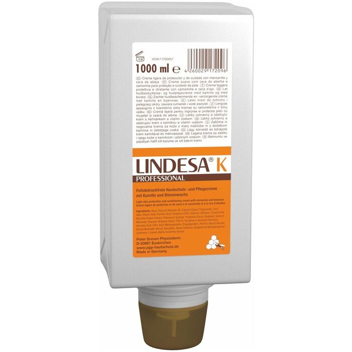 Hudvårdskräm LINDESA® K PROFESSIONAL 1000 ml