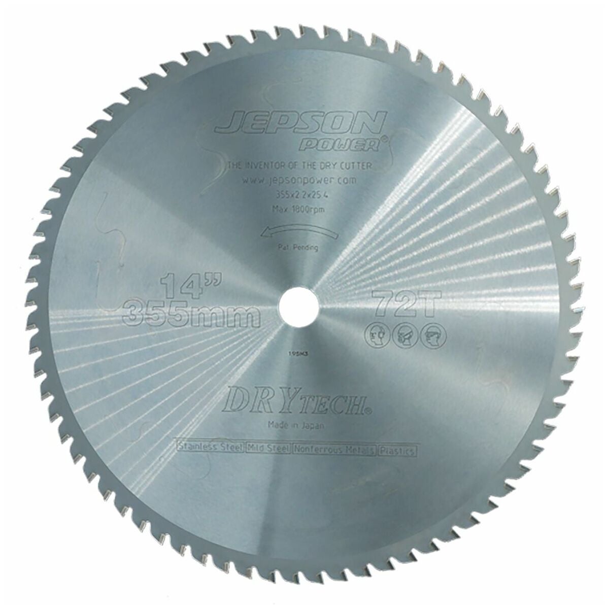 HM-cirkelsågblad Drytec® ⌀ 355 × 25,4 mm för tunnväggigt material 72