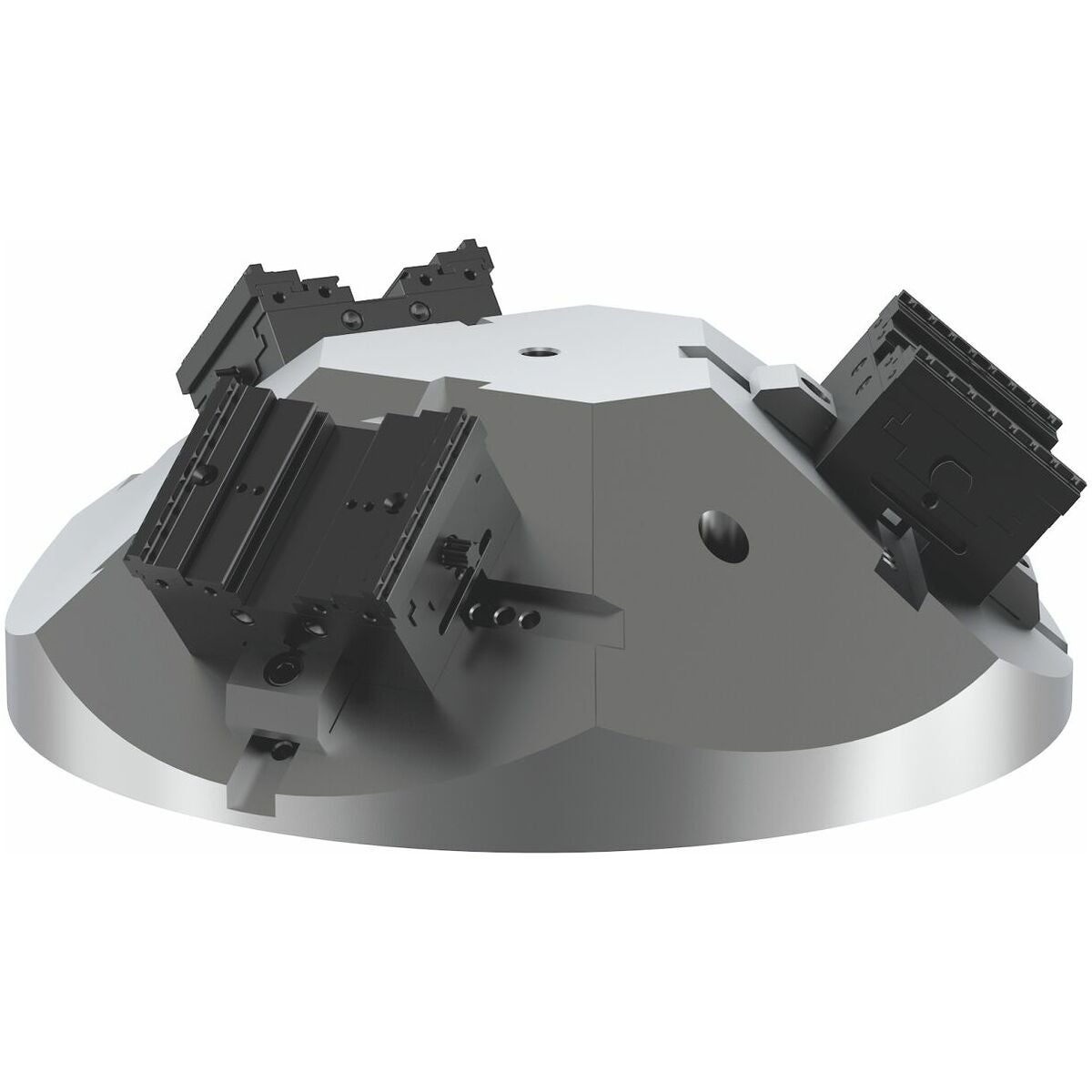 Trefaldig konsol för centreringsskruvstycke